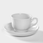 Чайная пара Добрушский завод «Бельё», 2 предмета: чашка 240 мл, блюдце d=14.8 см, фарфор, белая - Фото 3
