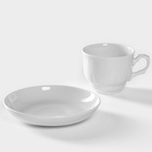 Чайная пара Добрушский завод «Бельё», 2 предмета: чашка 240 мл, блюдце d=14.8 см, фарфор, белая - Фото 4