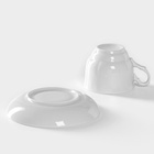 Чайная пара Добрушский завод «Бельё», 2 предмета: чашка 240 мл, блюдце d=14.8 см, фарфор, белая - Фото 6