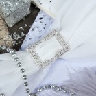 Пряжка для платка "Прямоугольник", цвет белый в серебре - Фото 1