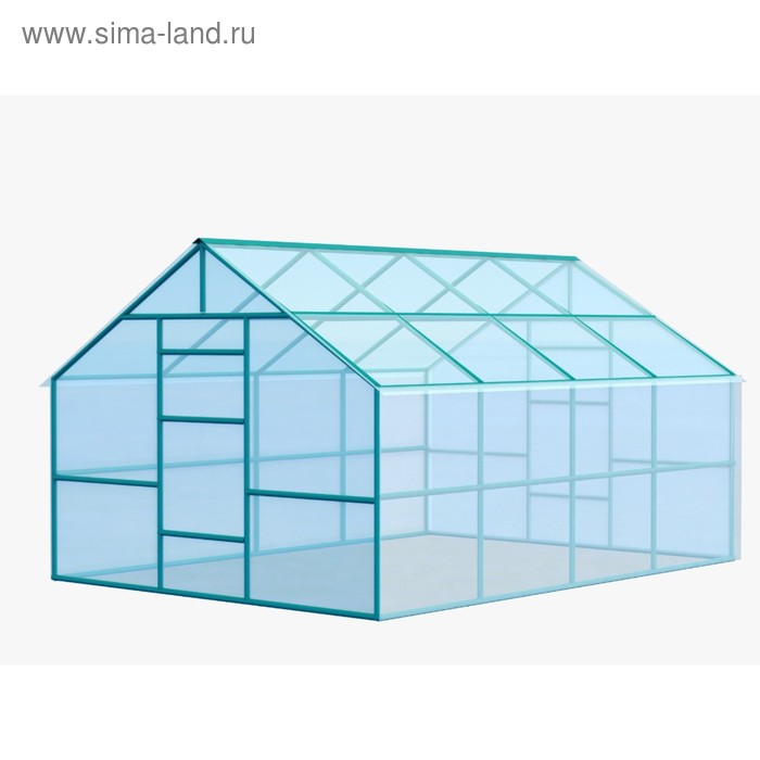 Теплица (каркас) «Домик», 4 × 3 × 2,3 м, металл, профиль 40 × 20 мм, шаг дуги 1 м, без поликарбоната - Фото 1