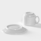 Кофейная пара Добрушский завод «Бельё», 2 предмета: чашка 100 мл, блюдце d=11 см, фарфор, белая - Фото 4