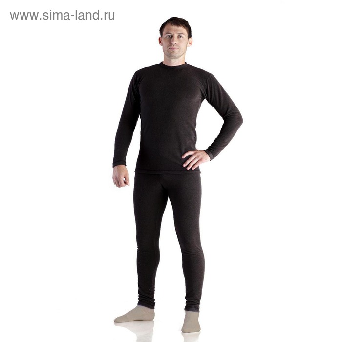 Термобельё мужское (джемпер, брюки), цвет чёрный, размер 44, рост 170 - Фото 1