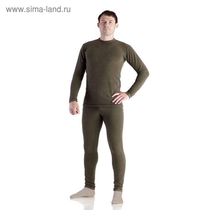 Термобельё мужское (джемпер, брюки), цвет хакки, размер 46, рост 176 - Фото 1