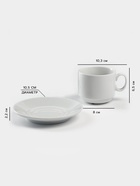 Чайная пара Добрушский завод «Бельё», 2 предмета: чашка 220 мл, блюдце d=13.8 см, фарфор, белая - Фото 2