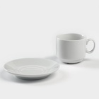 Чайная пара Добрушский завод «Бельё», 2 предмета: чашка 220 мл, блюдце d=13.8 см, фарфор, белая - Фото 3