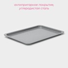 Противень Доляна «Мрамор. Прямоугольник», 38.2×26.8×2 см, антипригарное покрытие, серый - Фото 2