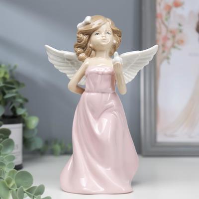 Сувенир керамика "Девочка-ангел в цветном платье с голубкой" МИКС 20,7х13,7х9,5 см