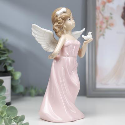 Сувенир керамика "Девочка-ангел в цветном платье с голубкой" МИКС 20,7х13,7х9,5 см
