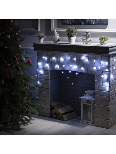 Гирлянда «Бахрома» 1.8×0.5 м, IP20, тёмная нить, 48 LED, свечение белое, 8 режимов, 220 В