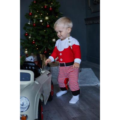 Комбинезон вязаный Крошка Я «Костюм Деда Мороза», рост 74 см