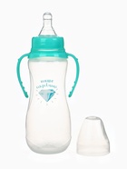 Бутылочка для кормления M&B «Наше сокровище», классическое горло, с ручками, от 0 мес., 250 мл., приталенная, бирюзовый - фото 50819314