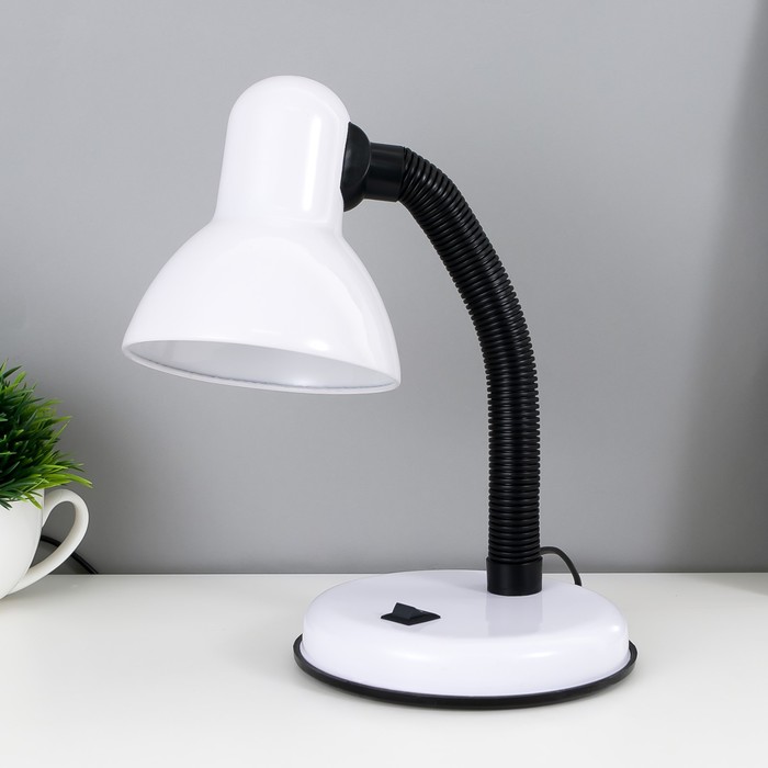 Лампа настольная Е27, с выкл. (220 В) белая 34×14×14 RISALUX - Фото 1