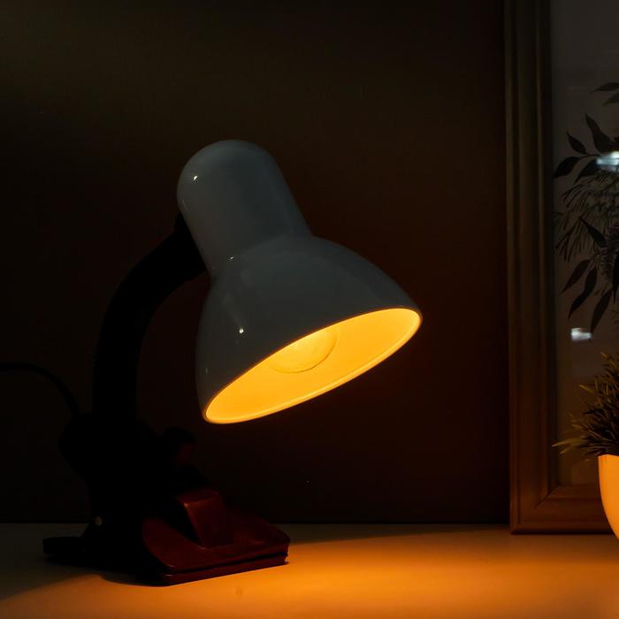 Лампа настольная Е27, светорегулятор, на зажиме (220В) белая 26х13х11 RISALUX - фото 1906954400