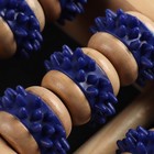 Массажёр для ног «Ножное счастье», 22 × 20 × 5,5 см, 5 рядов с шипами, деревянный, цвет синий/бежевый - Фото 6