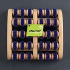 Массажёр для ног «Ножное счастье», 22×20×5.5 см, 5 рядов с шипами, деревянный, синий, бежевый - Фото 7