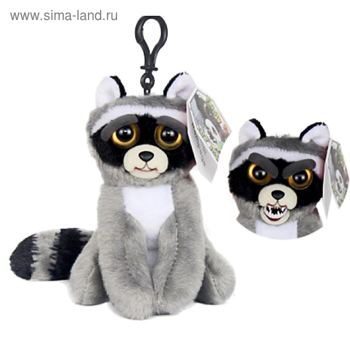 Мягкая игрушка с карабином Feisty Pets «Енот», цвет серый, 11 см - Фото 1
