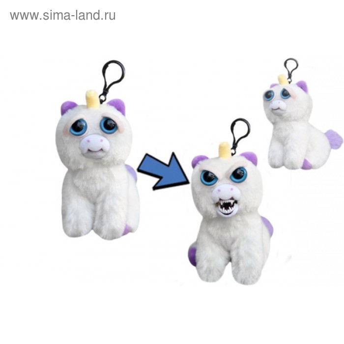 Мягкая игрушка с карабином Feisty Pets «Единорог», цвет белый, 11 см - Фото 1