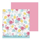 Бумага для скрапбукинга «Маленький фламинго», 20 × 21.5 см, 180 г/м - Фото 1