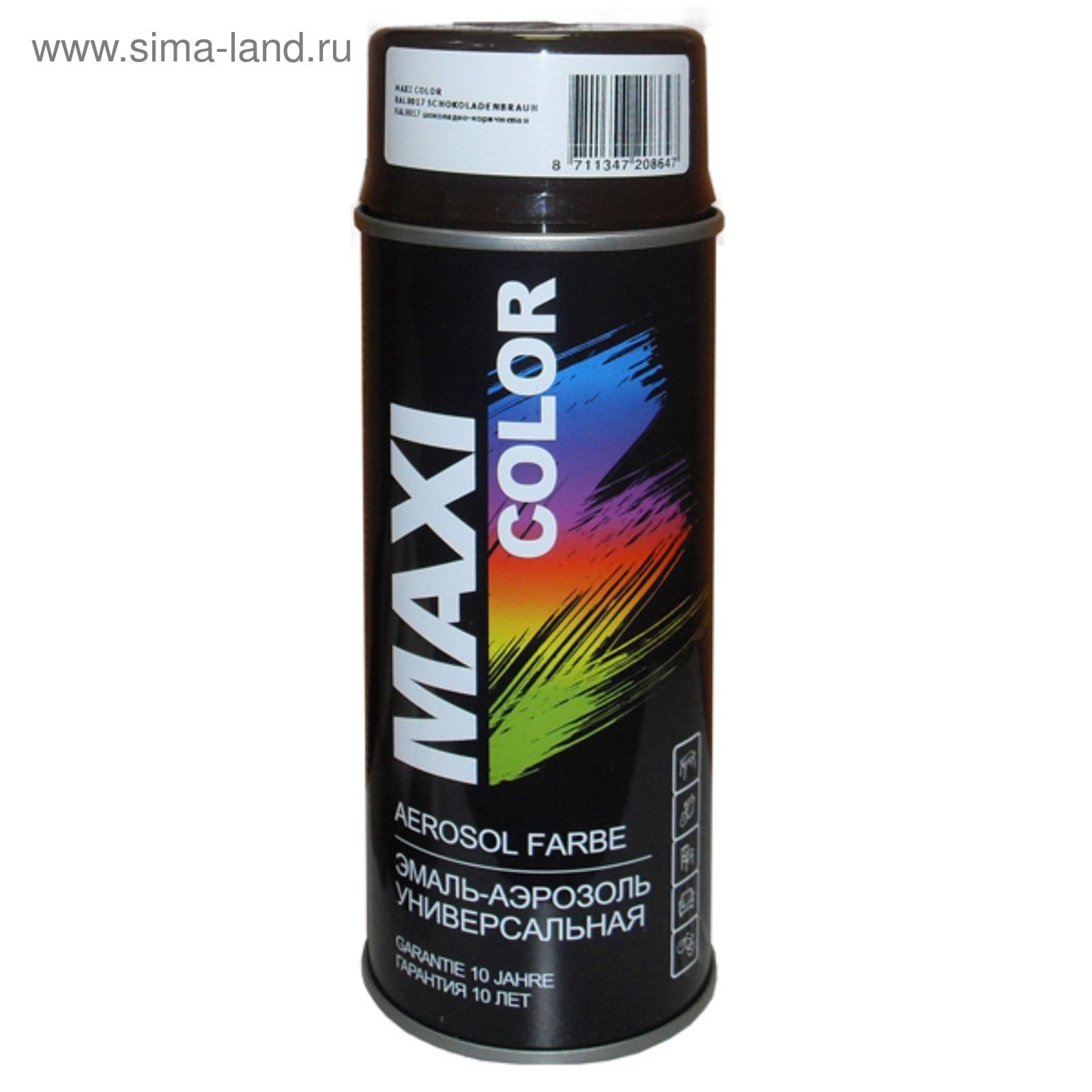 Эмаль-аэрозоль MAXI COLOR RAL8017, Коричнево-шоколадная, 400 мл ...