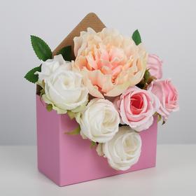 Коробка-письмо «Цветочное счастье», 14 × 20 × 6,5 см