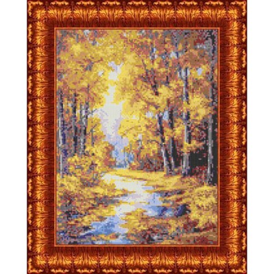 Канва с нанесённым рисунком для вышивки крестиком «Осенние краски», размер 23x30 см