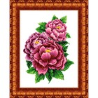 Канва с нанесённым рисунком для вышивки крестиком «Розовые пионы», размер 23x30 см - фото 298642057