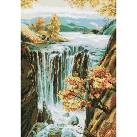 Набор крестом канва с рисунком «Водопад»