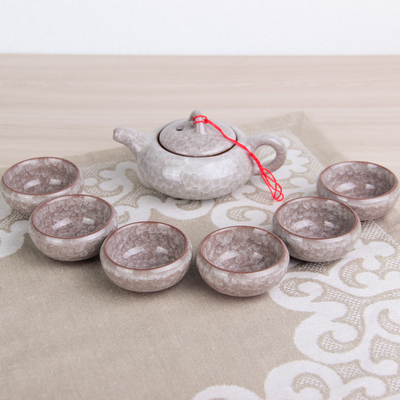 УЦЕНКА Набор для чайной церемонии «Лунный камень», 7 предметов: чайник 150 мл, 6 пиал 50 мл
