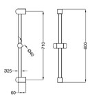 Душевая стойка Zipponi POLO, l = 800 мм, без аксессуаров, цвет хром - Фото 2