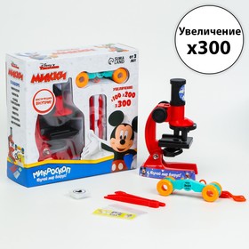 Микроскоп «Микки Маус и друзья», с биноклем и пинцетами, цвет МИКС
