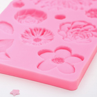 Молд «Цветы», силикон, 25×10 см, цвет розовый - фото 4256057