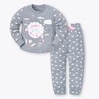 Пижама для девочки (брюки и джемпер) "Барашек",меланж, р-р 34 (122-128 см) 7-8 лет, 95% хл, 5% эл - фото 34985056