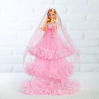 Кукла на подставке «Принцесса», розовое платье и фата - Фото 1