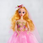 Кукла на подставке «Принцесса», розовое платье, на голове цветок - Фото 2