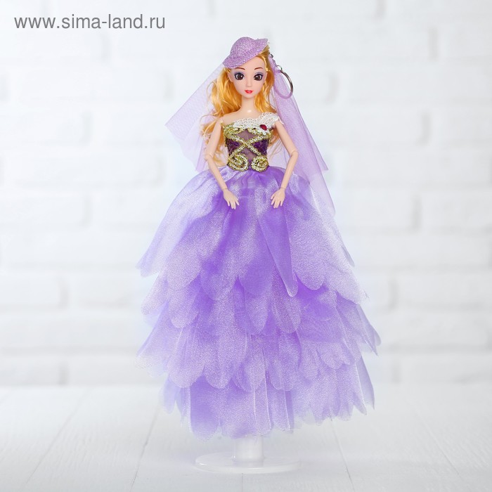 Кукла на подставке «Принцесса», сиреневое платье, шляпка - Фото 1