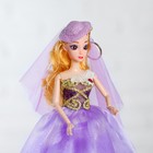 Кукла на подставке «Принцесса», сиреневое платье, шляпка - Фото 2