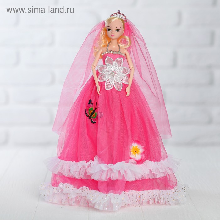 Кукла на подставке «Принцесса» музыкальная, розовое платье, корона - Фото 1