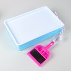 Планшет для рисования песком, совочек и метелочка, работает от USB, цвет голубой - Фото 3