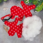 Новогодняя ёлочная игрушка, Набор для создания подвески из ткани «Олень с бубенчиками»,цвет красный - Фото 4