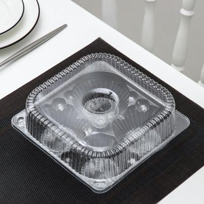 Контейнер одноразовый с неразъёмной крышкой ИП-2, для кондитерских изделий, пластик, 4 секции, 18.6×8.1 см, прозрачный