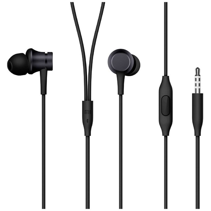 Наушники Xiaomi Mi In-Ear Basic ZBW4354TY, вакуумные, микрофон, 93 дБ, 3.5 мм,1.25 м, черные - Фото 1