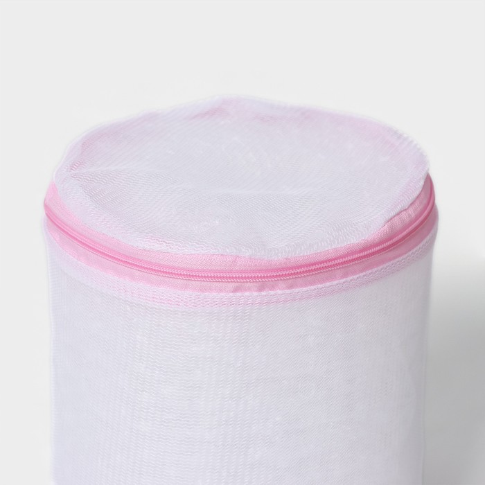 Мешок для стирки белья без диска Доляна, 15×19 см, мелкая сетка, цвет белый - фото 1909885745