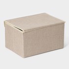 Короб стеллажный для хранения с крышкой LaDо́m «Франческа», 33×24×18,5 см, цвет бежевый - Фото 3