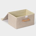 Короб стеллажный для хранения с крышкой LaDо́m «Франческа», 33×24×18,5 см, цвет бежевый - Фото 4