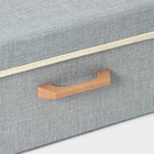 Короб стеллажный для хранения с крышкой LaDо́m «Франческа», 33×24×18 см, цвет серо-голубой - Фото 2