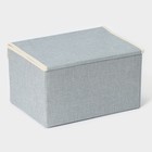 Короб стеллажный для хранения с крышкой LaDо́m «Франческа», 33×24×18 см, цвет серо-голубой - Фото 4