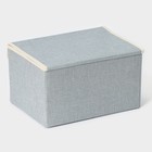 Короб стеллажный для хранения с крышкой LaDо́m «Франческа», 33×24×18 см, серо-голубой - Фото 4