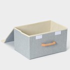 Короб стеллажный для хранения с крышкой LaDо́m «Франческа», 33×24×18 см, серо-голубой - Фото 5