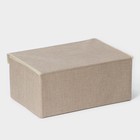 Короб стеллажный для хранения с крышкой LaDо́m «Франческа», 43×30,5×18,5 см, цвет бежевый - Фото 3